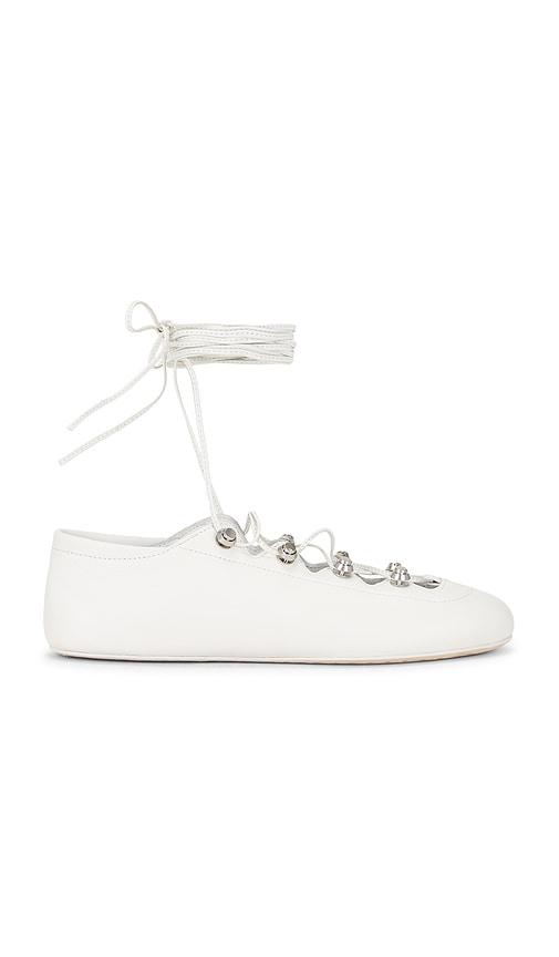 alexander wang vyolette lace up flat in white. - size 36 (also in 39, 41)