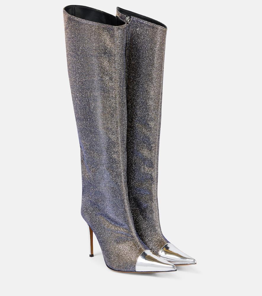 alexandre vauthier metallic knee-high boots