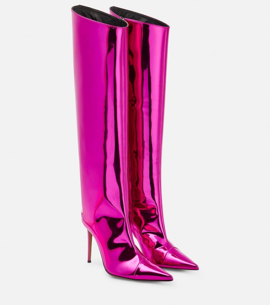 alexandre vauthier metallic over-the-knee boots