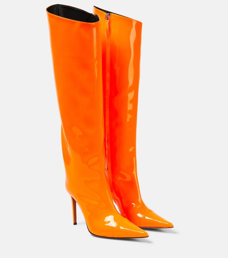 alexandre vauthier patent leather knee-high boots