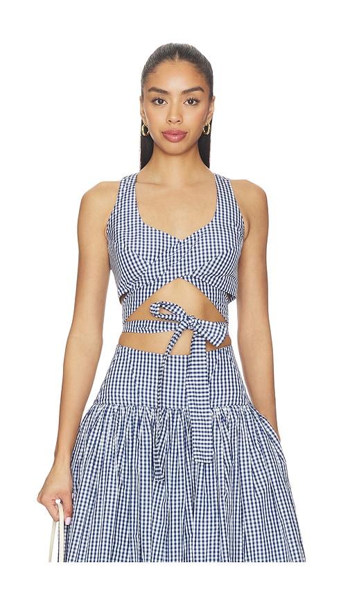 alexis lex top in navy,white. - size l (also in m, s, xs)