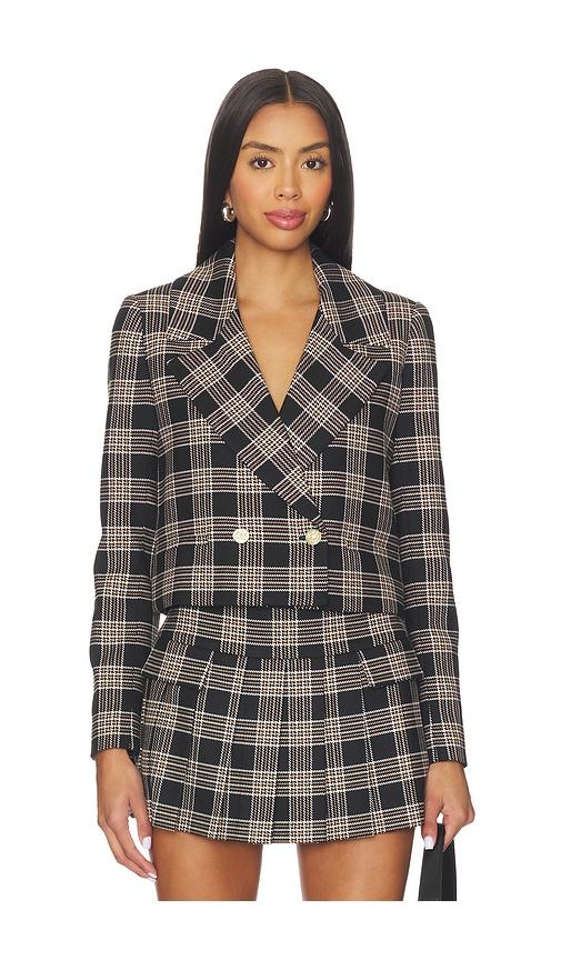 alice + olivia avery double breasted blazer in black. - size 10 (also in 8)