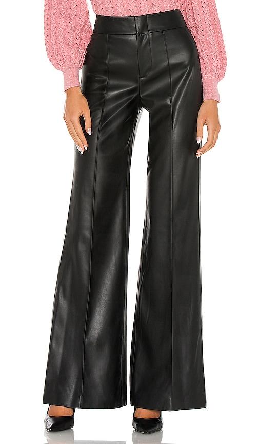 alice + olivia dylan faux leather high waist wide leg pant in black. - size 0 (also in 10, 2, 4, 6, 8)
