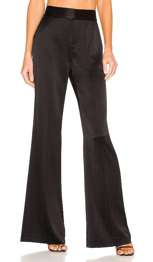 alice + olivia dylan wide leg pant in black. - size 0 (also in 10, 2, 4, 6, 8)