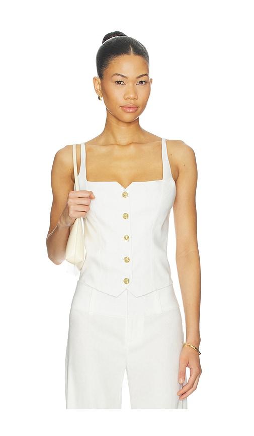 alice + olivia esma cropped top in white. - size 10 (also in 6, 12)
