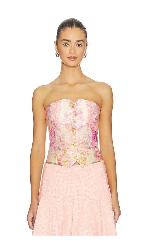 alice + olivia kelcey strapless vest in rose. - size 10 (also in 2, 6, 8)
