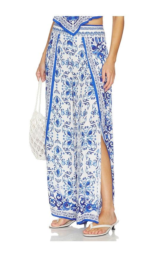 alice + olivia larissa pant in blue. - size m (also in xs, s, xl)