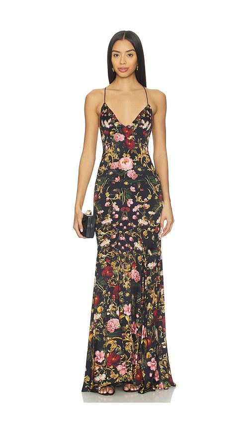 alice + olivia milta mermaid slip dress in green. - size 0 (also in 6)