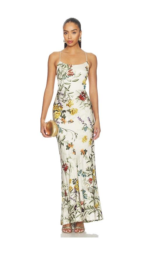 alice + olivia montana cowl strapy back maxi dress in multi. - size 0 (also in 2, 4, 6, 8, 10)