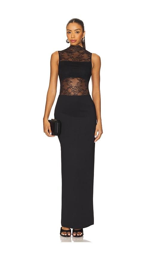 alice + olivia nichol maxi dress with bandeau in black. - size 10 (also in 6)