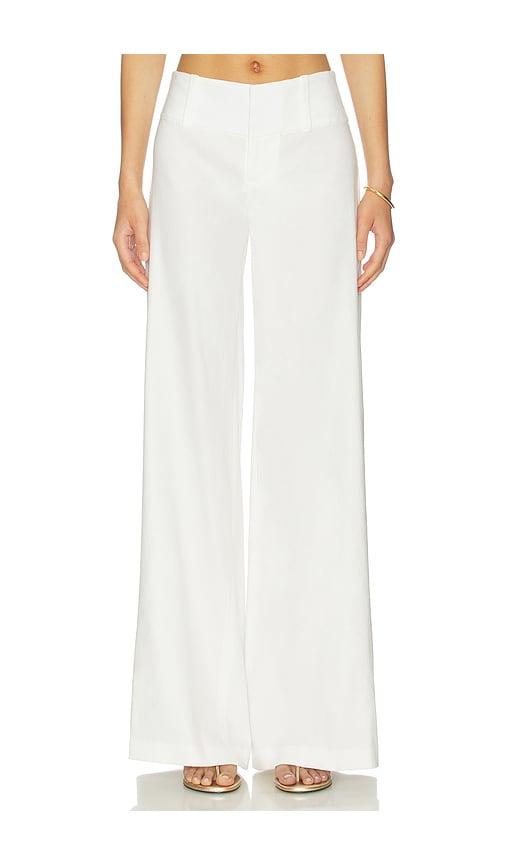 alice + olivia olivia wide leg cuffed pant in white. - size 10 (also in 2, 6, 8)