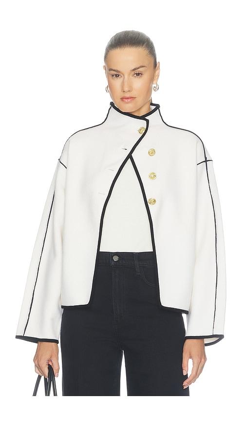 alice + olivia pearson collared sweater jacket in white. - size s (also in xs)