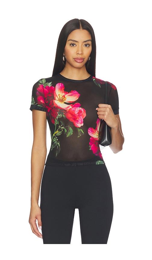 alice + olivia tess crew neck tee in black. - size s (also in xs)