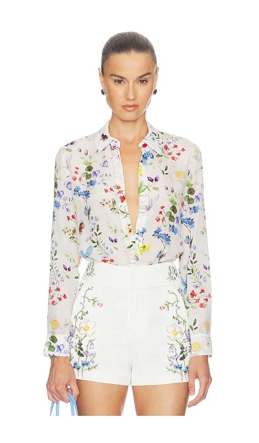 alice + olivia willa top in white. - size s (also in xs)