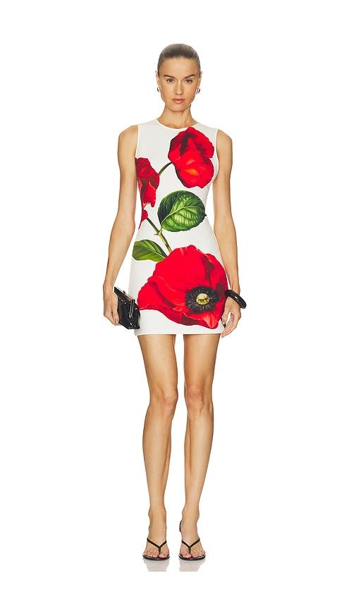 alice + olivia wynell fitted mini dress in white. - size 0 (also in 12, 2, 4, 6)