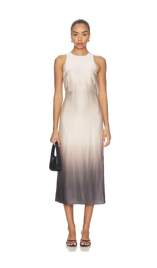 aligne adeline long satin dress in nude. - size 0 (also in 4, 2, 6, 8)