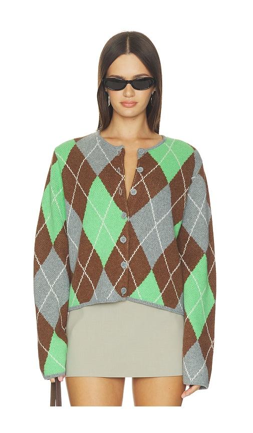 aligne aggie merino argyle cardigan in multi. - size l (also in xs, s, m, xl)