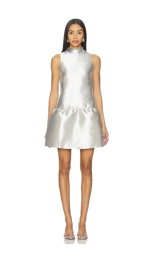aligne blaze satin mini dress in metallic silver. - size 0 (also in 2, 6)