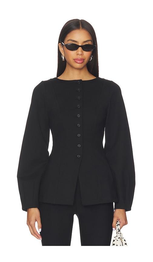 aligne bonnie ponte waisted blazer in black. - size 0 (also in 2)