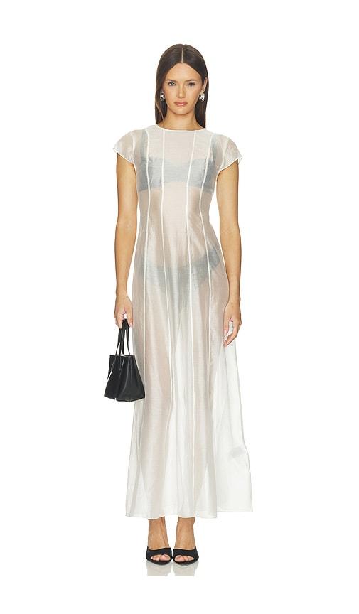 aligne carly sheer seam detail dress in white. - size 2 (also in 4)