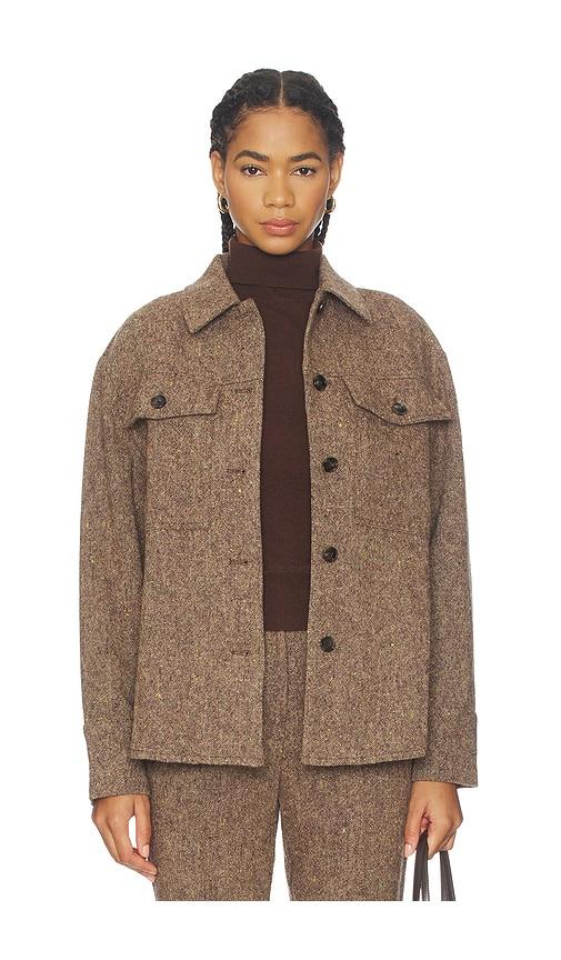 aligne charlie wool overshirt in brown. - size l (also in s, m)