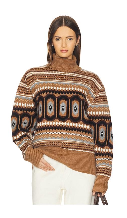 aligne christine fairisle pullover in brown. - size s (also in xs)