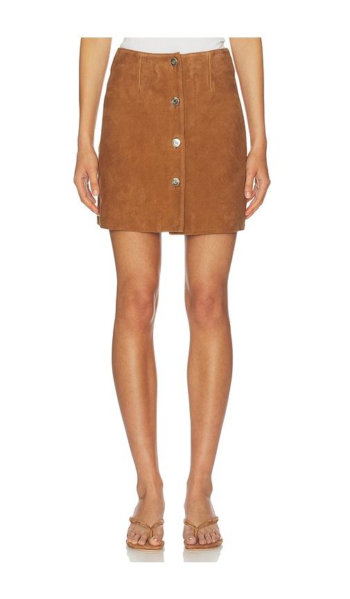 aligne clemmie suede skirt in brown. - size 0 (also in 2, 4, 6, 8, 10)