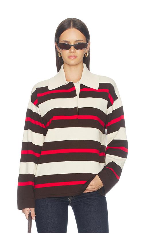 aligne ester polo top in red. - size m (also in s, xs)