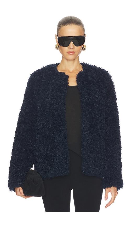 aligne francie faux shearling jacket in navy. - size m (also in s)