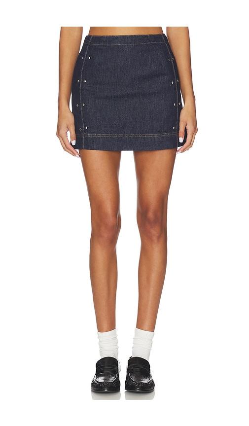 aligne hadley denim mini skirt in blue. - size 0 (also in 4, 2, 8)