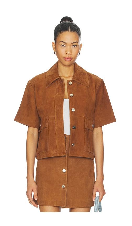 aligne jane suede shirt in brown. - size l (also in xs, s, m)