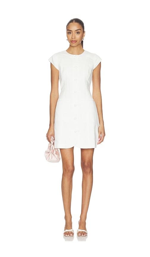aligne jennie linen mix dress in white. - size 0 (also in 4, 2, 6, 12)