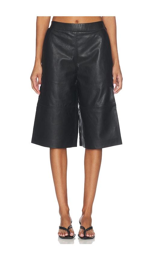 aligne kayleigh leather culotte in black. - size 0 (also in 4, 2, 8, 10)