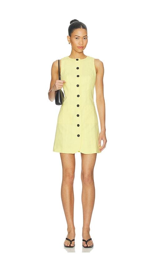 aligne leah linen mix dress in yellow. - size 0 (also in 2, 4, 6, 8)