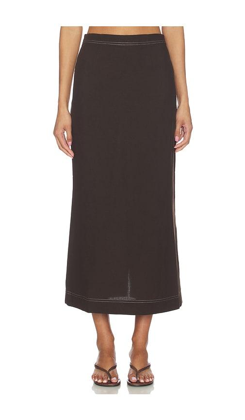 aligne mia linen mix skirt in chocolate. - size 0 (also in 2, 8)