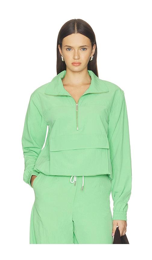 aligne rain lightweight woven track top in green. - size 0 (also in 2, 4, 6, 8, 10)