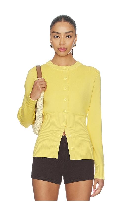 aligne ruby knitted cardigan in mustard. - size l (also in xs, s, m, xl)