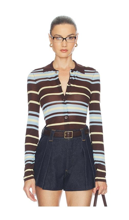 aligne sue-ellen sheet knitted shirt in brown. - size 10 (also in 2, 4, 6, 8)
