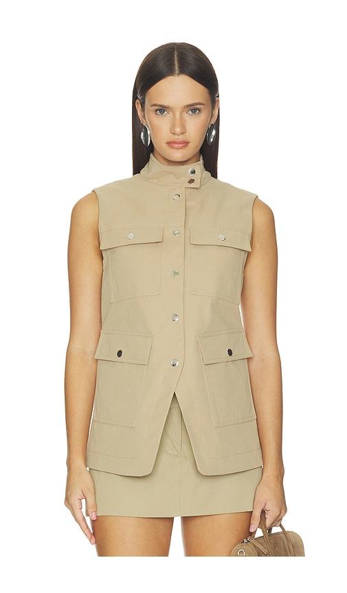 aligne winnie pocket gilet in tan. - size 0 (also in 2, 4, 6, 8)