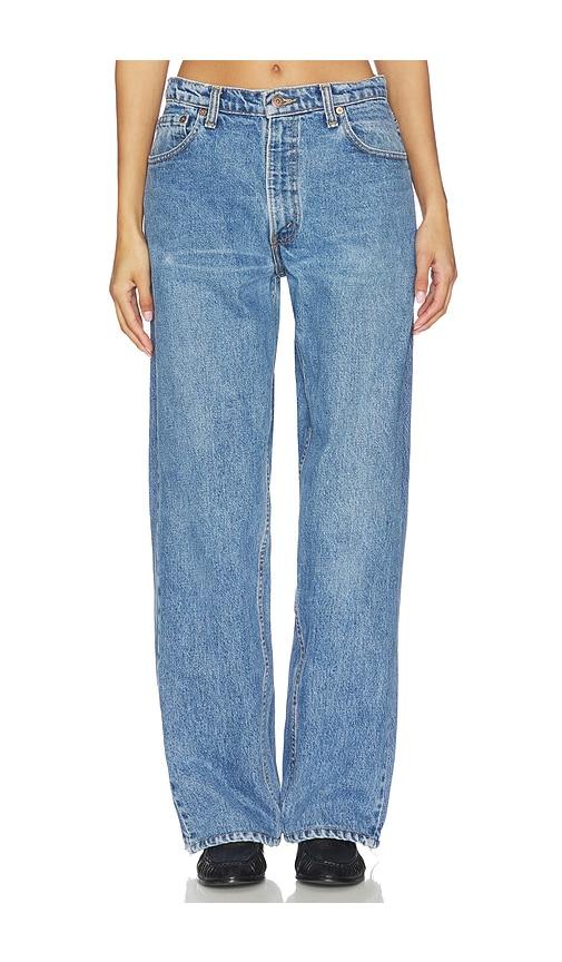 aligrace 90's trouser wide leg jeans in blue. - size 25 (also in 26, 27, 28)