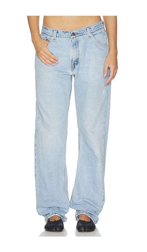 aligrace low waist ultra baggy jean in blue. - size 26 (also in 27, 28)