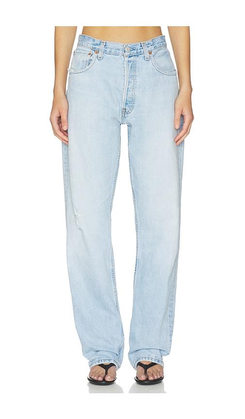 aligrace tomboy straight leg jeans in blue. - size 26 (also in 27, 28, 29, 32)