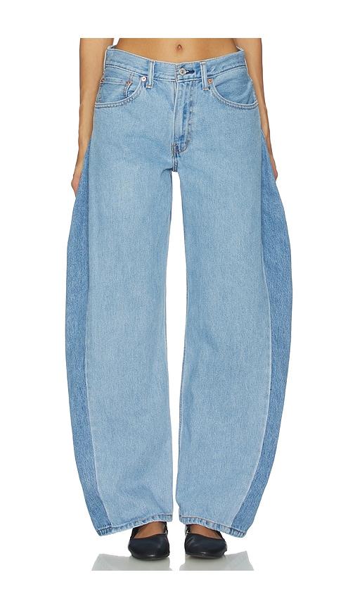 aligrace two tone barrel jeans in blue. - size 34 (also in 35)