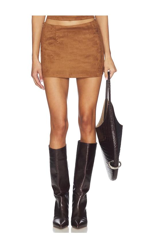 all the ways aiya faux suede skirt in brown. - size l (also in xs, s, m)