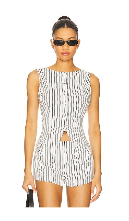 all the ways alerie button front top in black,white. - size l (also in xxs, xs, s, m, xl)