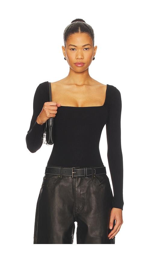 all the ways amalia square neck bodysuit in black. - size s (also in xs)
