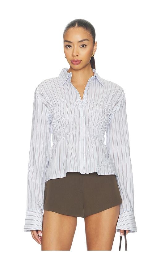 all the ways annie button up top in baby blue. - size l (also in xxs, xs, s, m, xl)