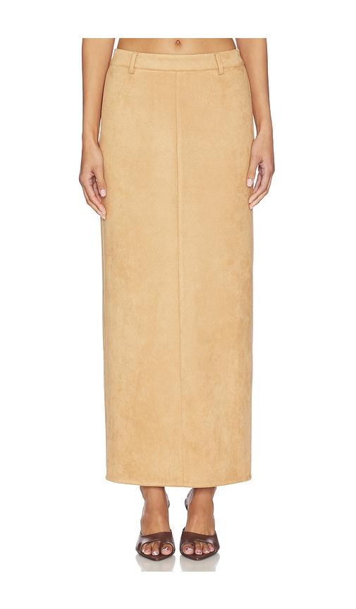 all the ways bailey faux suede skirt in beige. - size m (also in s)