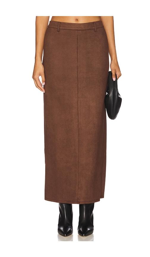 all the ways bailey faux suede skirt in brown. - size m (also in s)