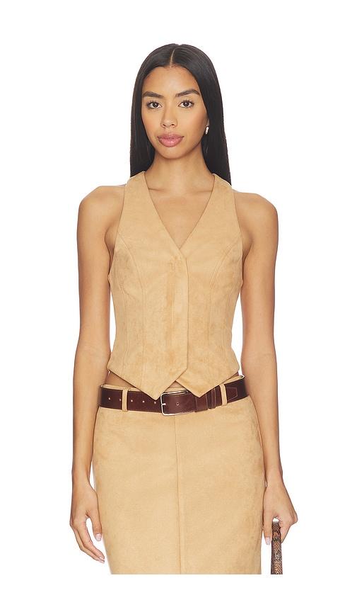 all the ways bailey faux suede vest in beige. - size l (also in xs, xxs, s, m)